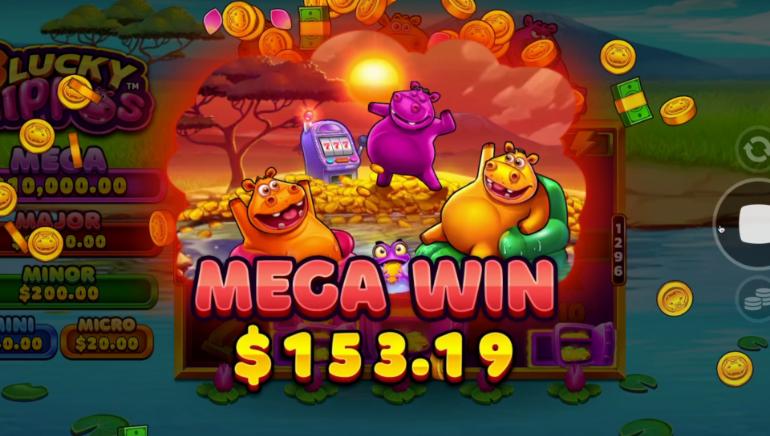 3 Lucky Hippos Mega Win